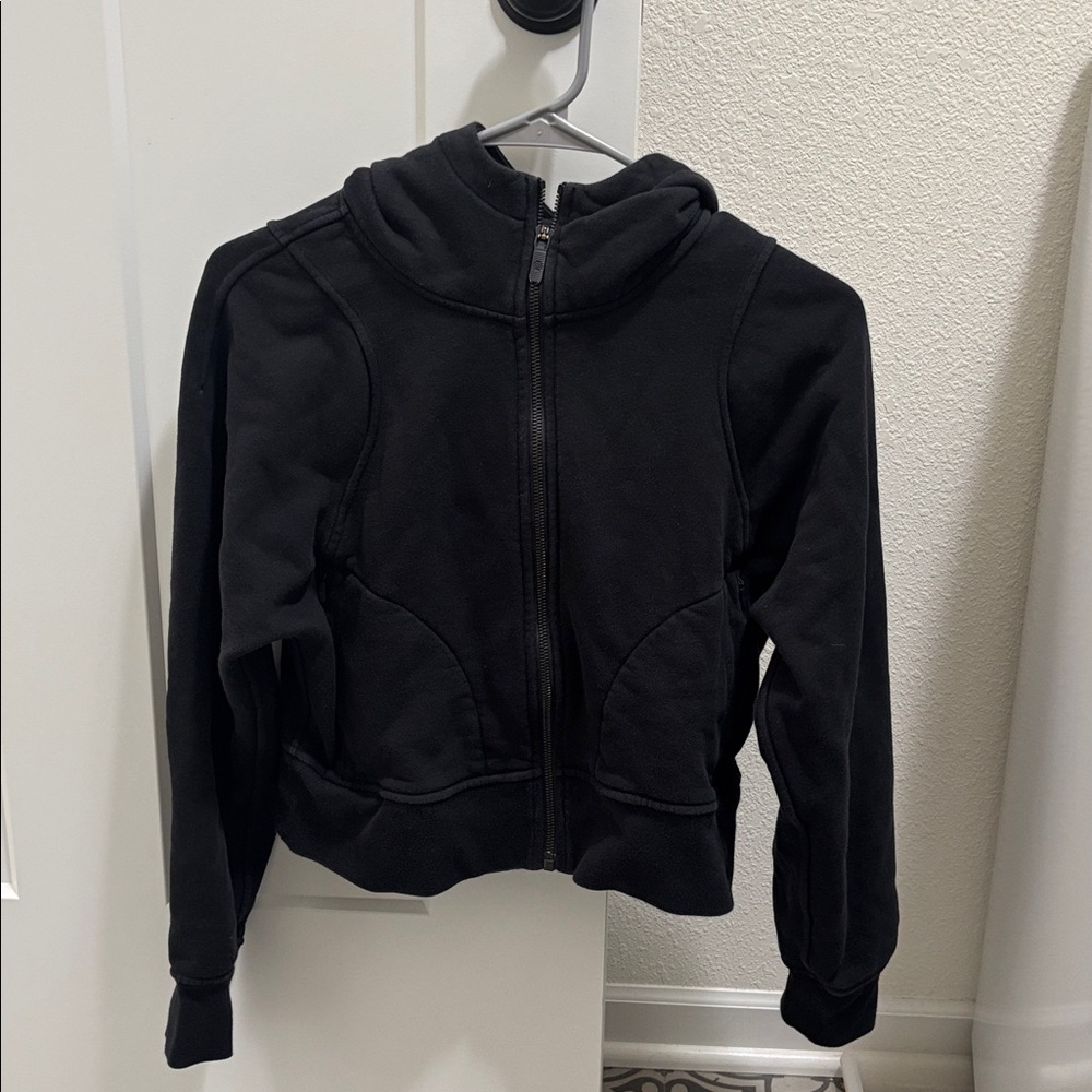 Lululemon Black Cropped Scuba Zip-Up Hoodie